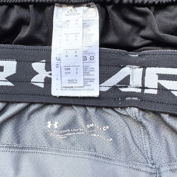 Boys' Athletic Shorts Under Amour/Adidas M/L Black/Gray - Picture 2 of 9